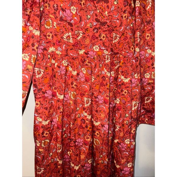 BOG Collective Size L Prairie Maxi Dress Orange Rust Floral Utah Mom Boho Modest - Picture 7 of 12